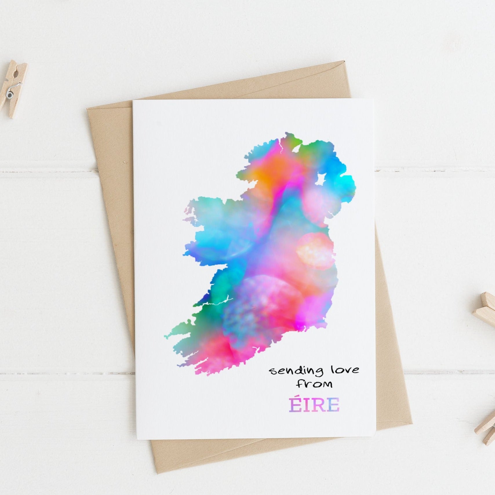  Tie Dye Greeting Card with Envelope for Birthday